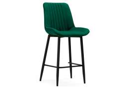 Барный стул Седа велюр зеленый / черный (49x57x102)