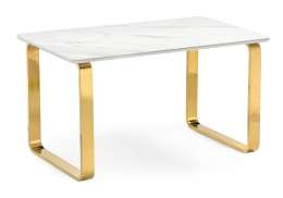 Керамический стол Селена 4 160х90х77 белый мрамор / золото (90x77)