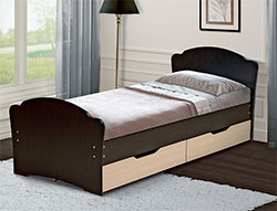 Кровать односпальная  универсальная со спинкой и ящиками